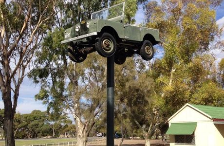 Landrover On A Pole