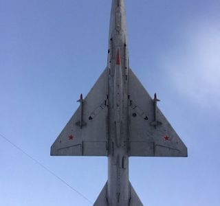 Monument to MIG-21F Airplane