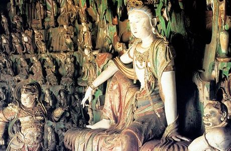 Shuanglin Temple Coloured Sculptures Art Gallery