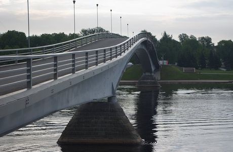 Pedestrian Bridge Across River Volkhov