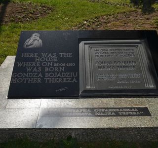 Memorial plaque of Mother Teresa's birth house