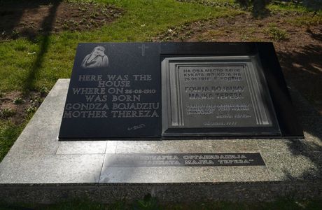 Memorial plaque of Mother Teresa's birth house