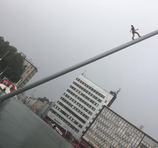 Man walking to the sky