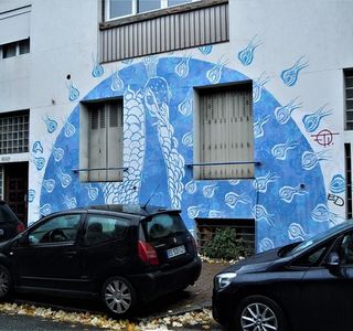 Fresque Le Paon Bleu