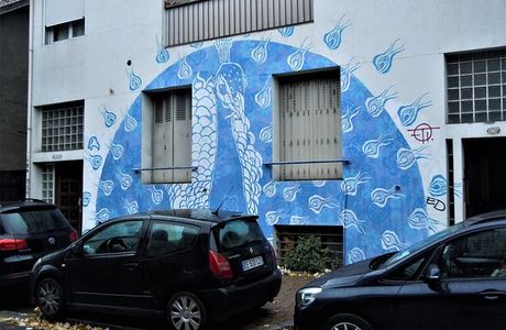 Fresque Le Paon Bleu