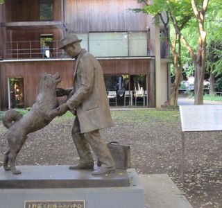Statue of Hachiko & Hidesaburo Ueno