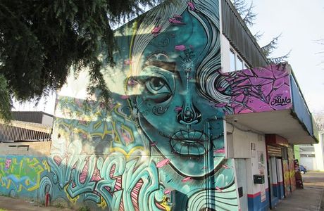 Fresque "Portrait bleu"