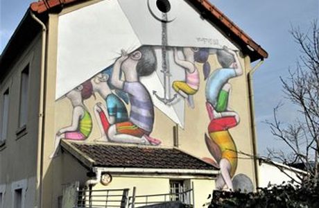 Fresque "Bateau en papier 2"